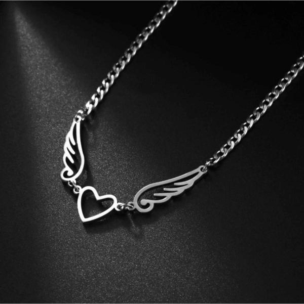 Kalp Heart  Kolye Trend Kolye Çelik Kolye Aksesuar Şık Kadın Hediyelik - Image 1