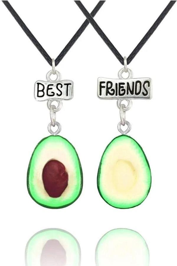 Avokado Best Friends Kolye 2'li Hediyelik Arkadaşlık Kolyesi Dostluk Akseusuar - Image 1