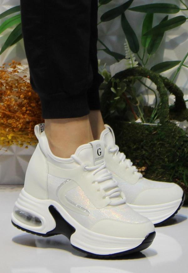 Fort Guja 24K300-1 Beyaz Orijinal Ürün Kalın Taban Sneaker Kadın Ayakkabı - Image 1