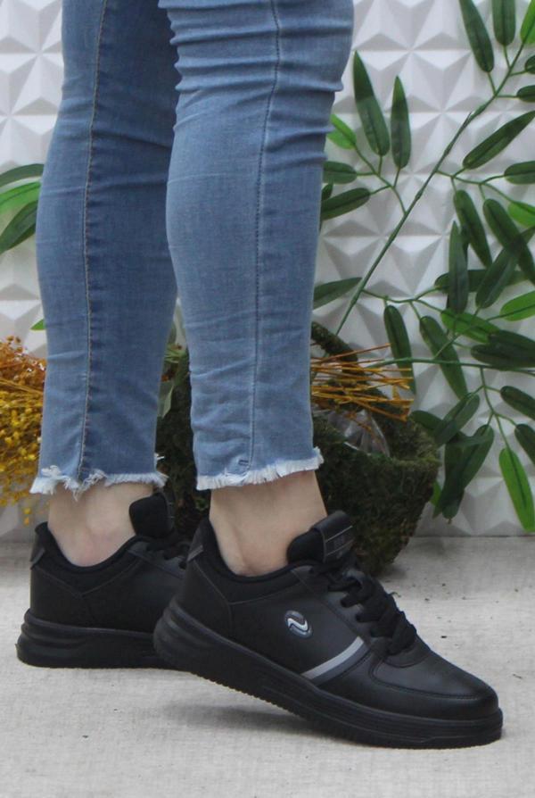 Fort Row Luna Siyah Rahat Hafif Sneaker Kadın Spor Ayakkabı - Image 1