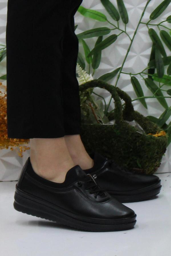 Fort Safir 1282 Siyah Ortopedik Anne Ayakkabısı Klasik Ayakkabı Kadın Günlük Ayakkabı - Image 1