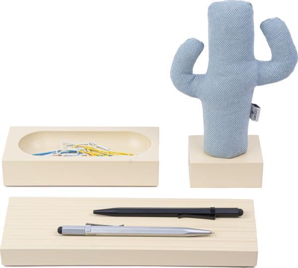 Kayıgo Woody Krem Üçlü Ofis Seti - Mavi Cactus - Image 1