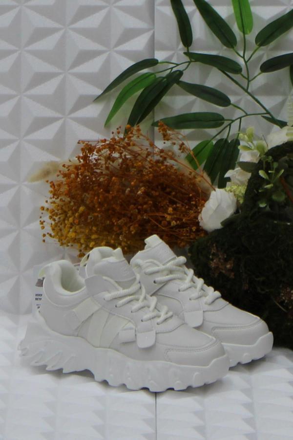 Fort Cool Verom Beyaz Bağcık Görünümlü Cırtlı Sneaker Ortopedik Çocuk Ayakkabı - Image 1