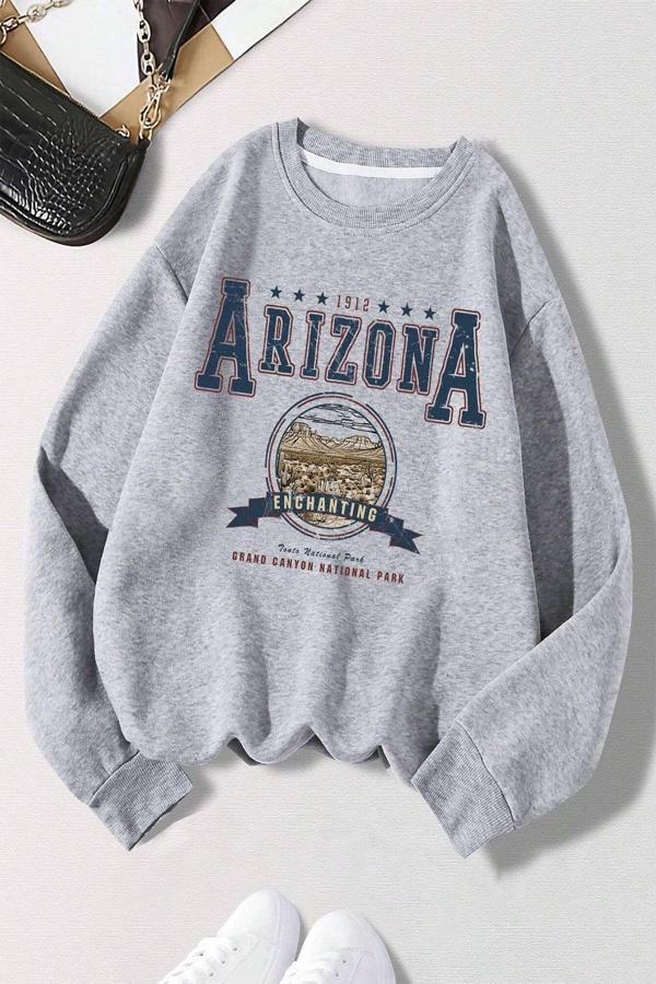 Arizona Baskılı Oversize Sweatshirt - Image 1