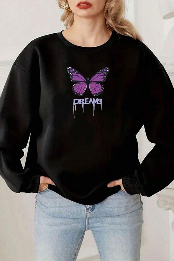 Unisex Dreams Baskılı Bisiklet Yaka Sweatshirt - Image 1