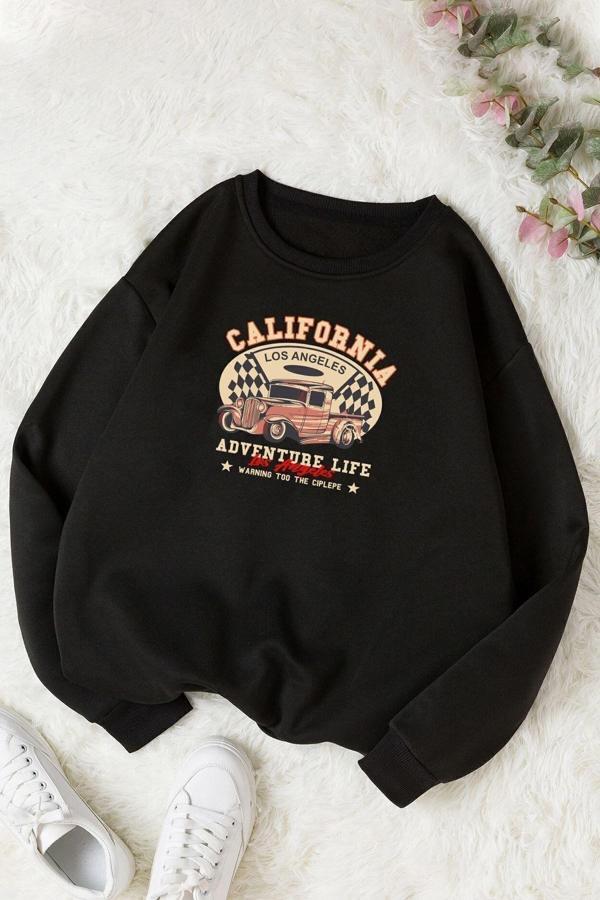 Unisex California Bisiklet Yaka Sweatshirt - Image 1
