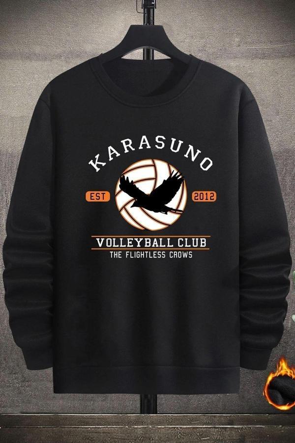 Unisex Karasuno Bisiklet Yaka Sweatshirt - Image 1
