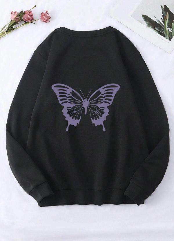 Unisex Uzay Temalı Bisiklet Yaka Sweatshirt - Image 1
