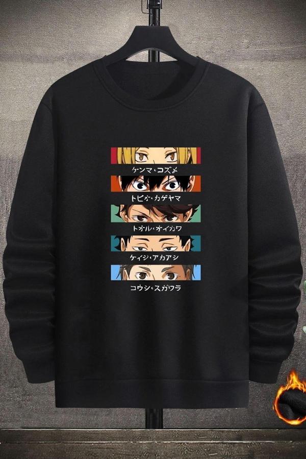 Unisex Cosplay Haikyuu Bisiklet Yaka Sweatshirt - Image 1