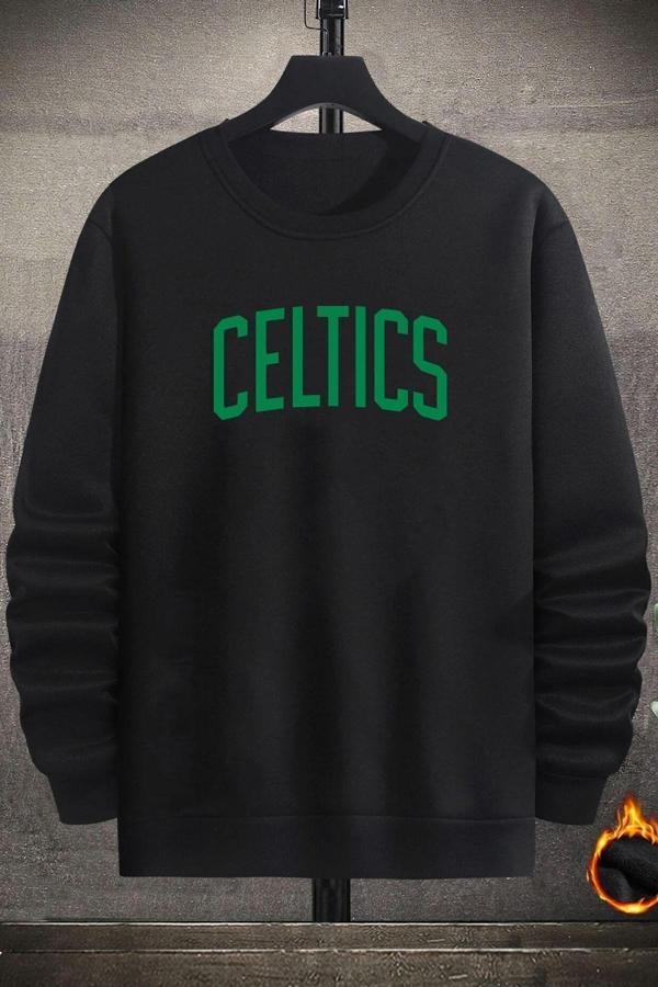 Unisex Celtics Baskılı Bisiklet Yaka Sweatshirt - Image 1