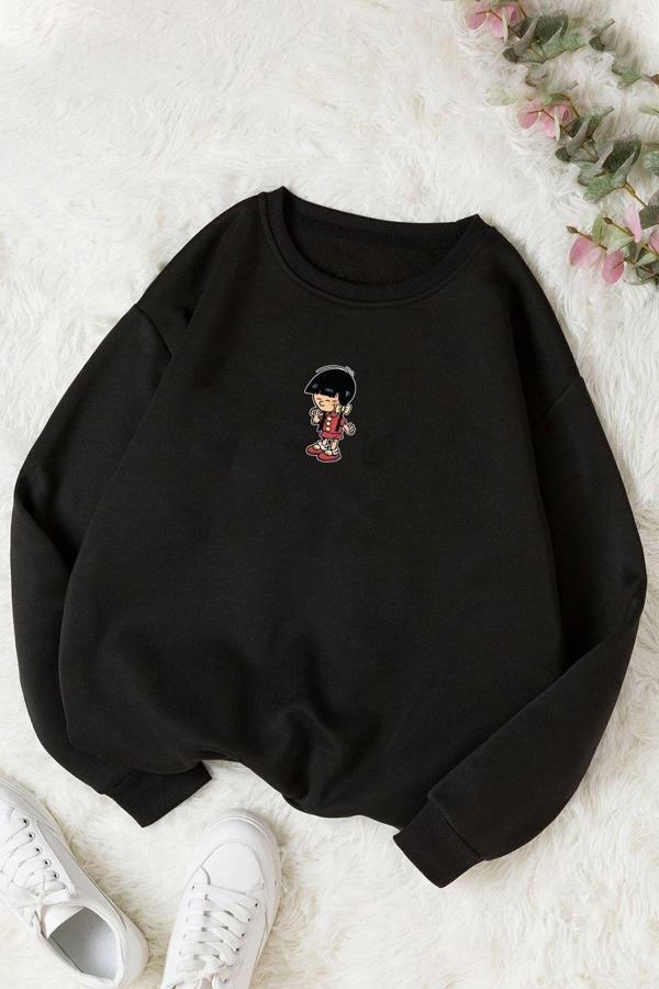 Unisex Chen Üzümlü Kekim Baskılı Bisiklet Yaka Sweatshirt - Image 1