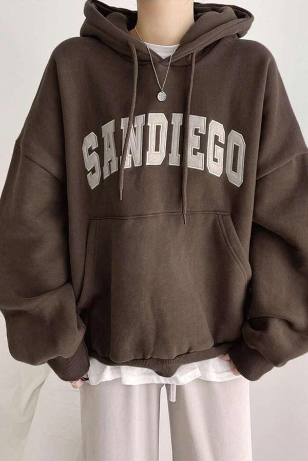 Unisex Sandiego Baskılı Oversize Sweatshirt - Image 1