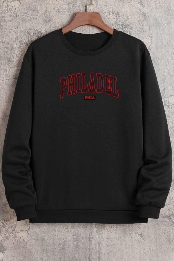 Unisex Philadelphia Bisiklet Yaka Sweatshirt - Image 1