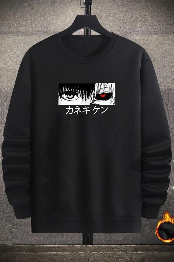Unisex Ken Kaneki Bisiklet Yaka Sweatshirt - Image 1