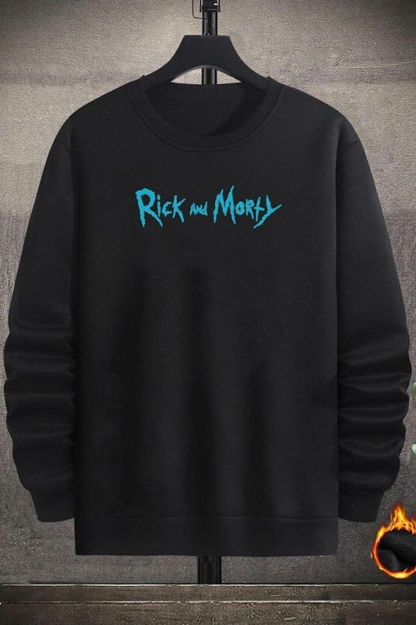 Unisex Rick And Morty Baskılı Bisiklet Yaka Sweatshirt - Image 1