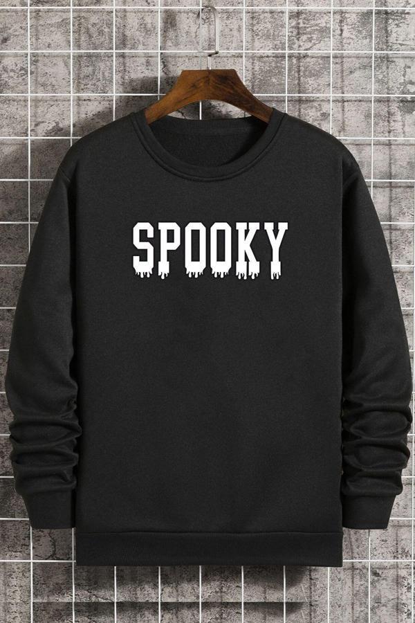 Unisex Spooky Bisiklet Yaka Sweatshirt - Image 1