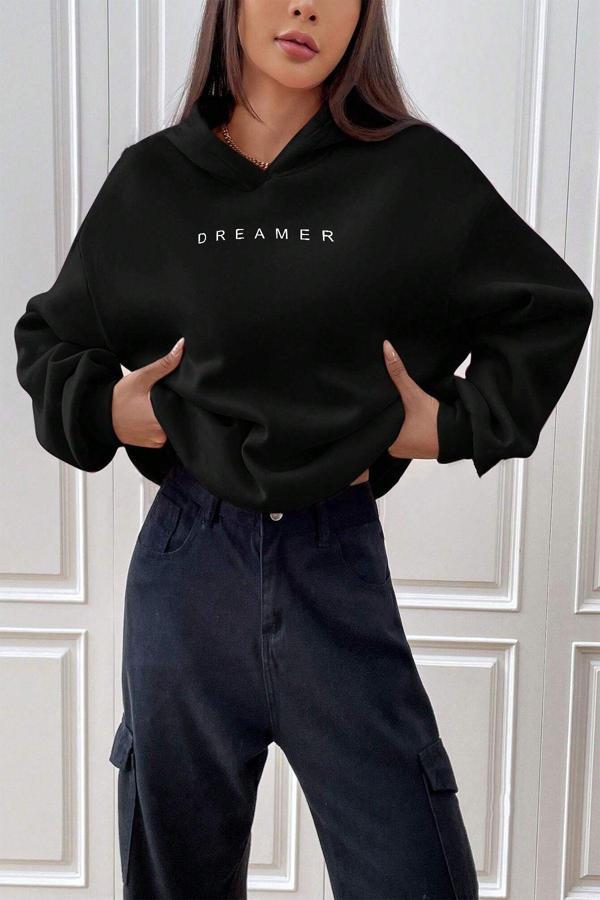 Dreamer Baskılı Oversize Sweatshirt - Image 1