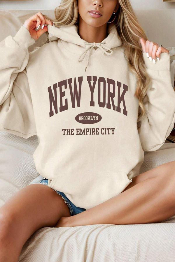New York Baskılı Oversize Sweatshirt - Image 1