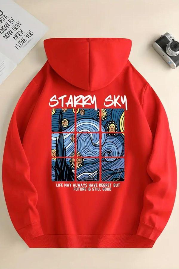 Starry Sky Baskılı Unisex Oversize Sweatshirt - Image 1