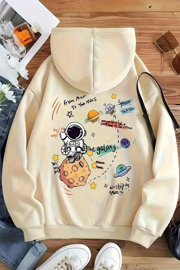 The Galaxy Baskılı Oversize Sweatshirt - Image 1