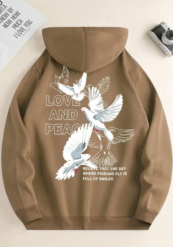 Love and Peace Baskılı Oversize Sweatshirt - Image 1