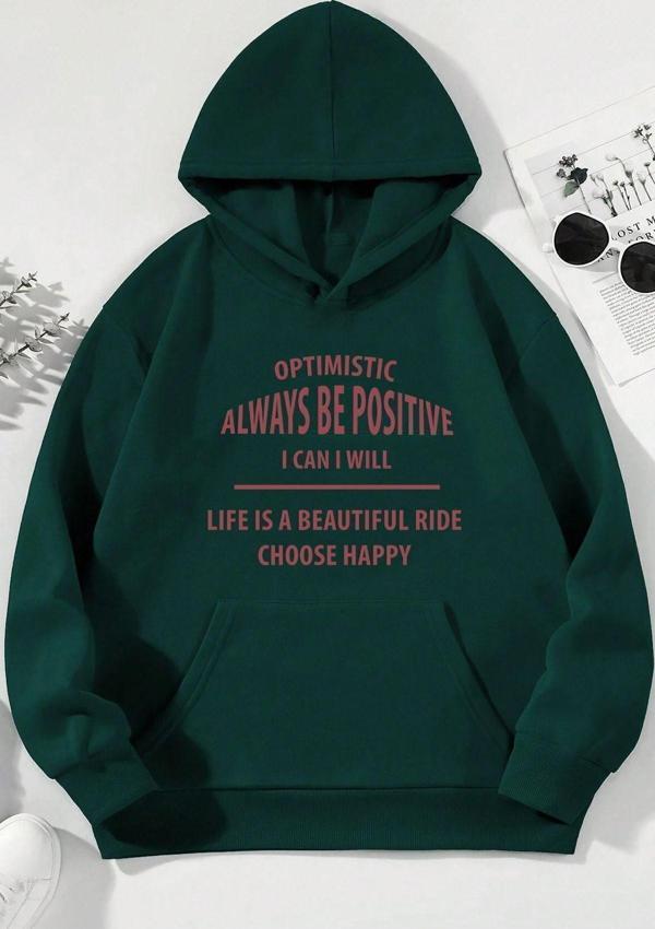Unisex Always Be Positive Baskılı Sweatshirt - Image 1