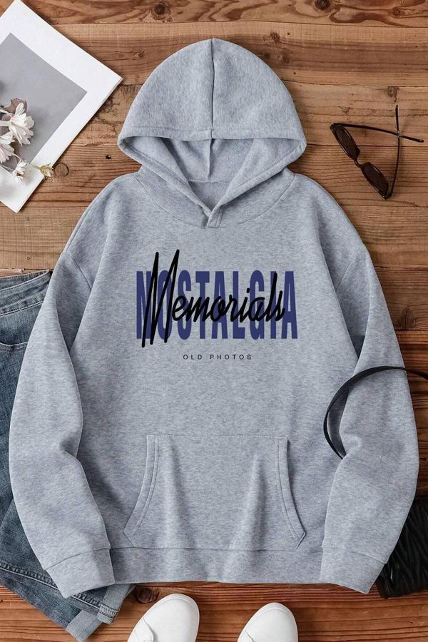 Nostalgia Baskılı Unisex Oversize Sweatshirt - Image 1