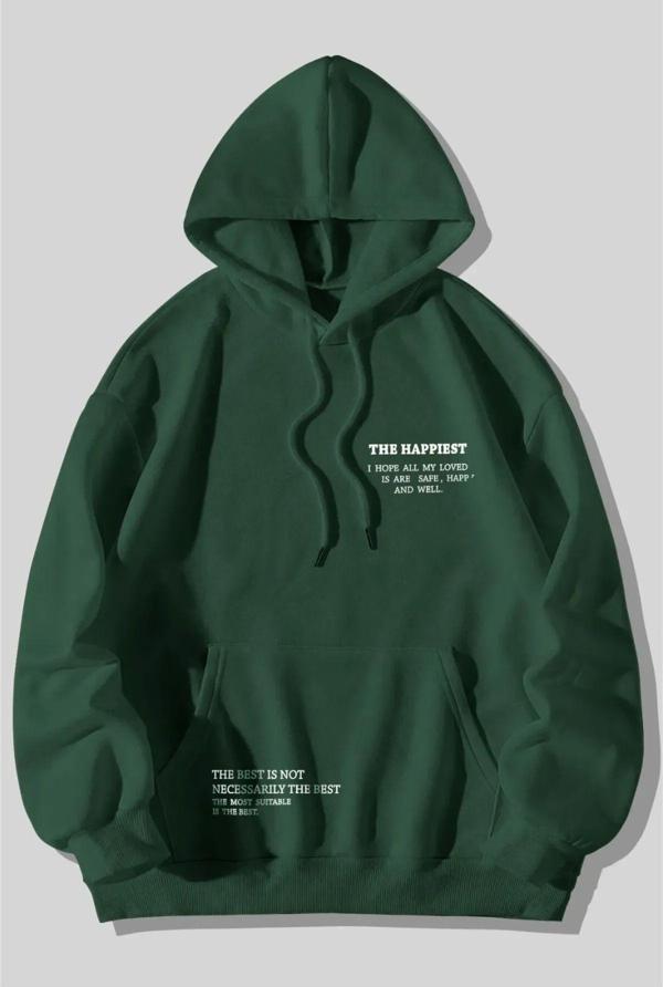 The Happiest Baskılı Oversize Sweatshirt - Image 1