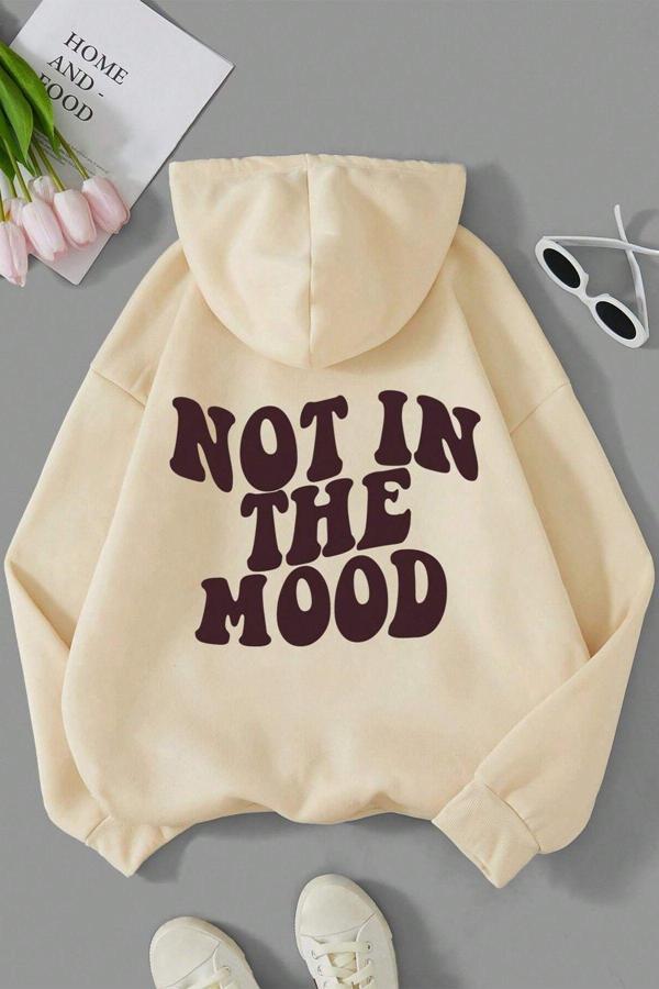 Havamda Değilim Baskılı Oversize Sweatshirt - Image 1