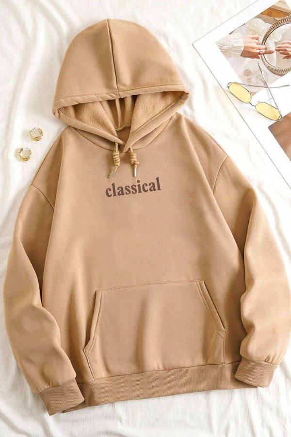 Classical Baskılı Oversize Sweatshirt - Image 1