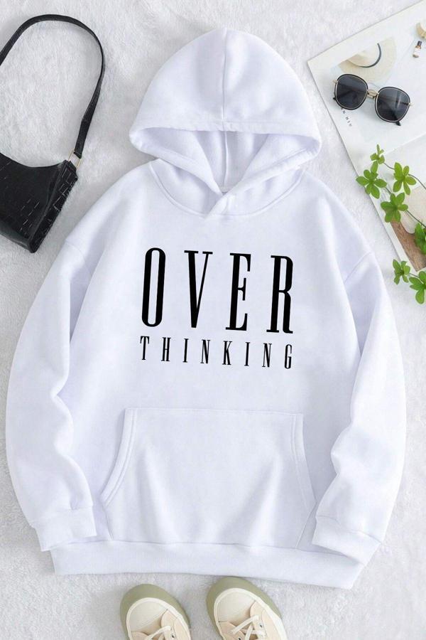 Over Thinking Baskılı Unisex Oversize Sweatshirt - Image 1