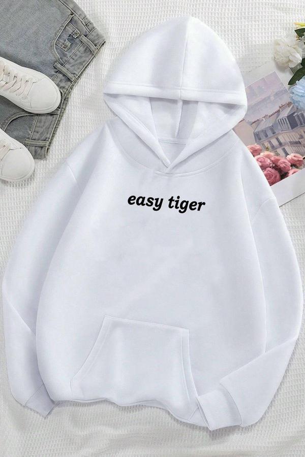 Easy Tiger Baskılı Oversize Sweatshirt - Image 1
