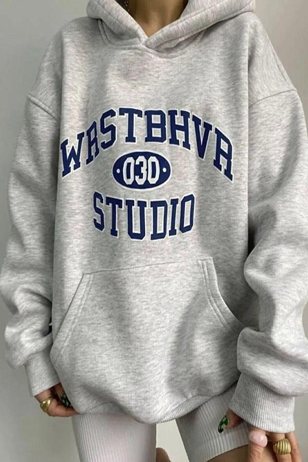 Collage Baskılı  Pamuklu Oversize Sweatshirt - Image 1