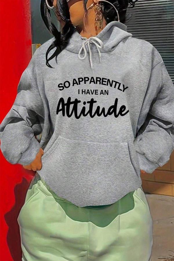 Attitude Baskılı Oversize Sweatshirt - Image 1