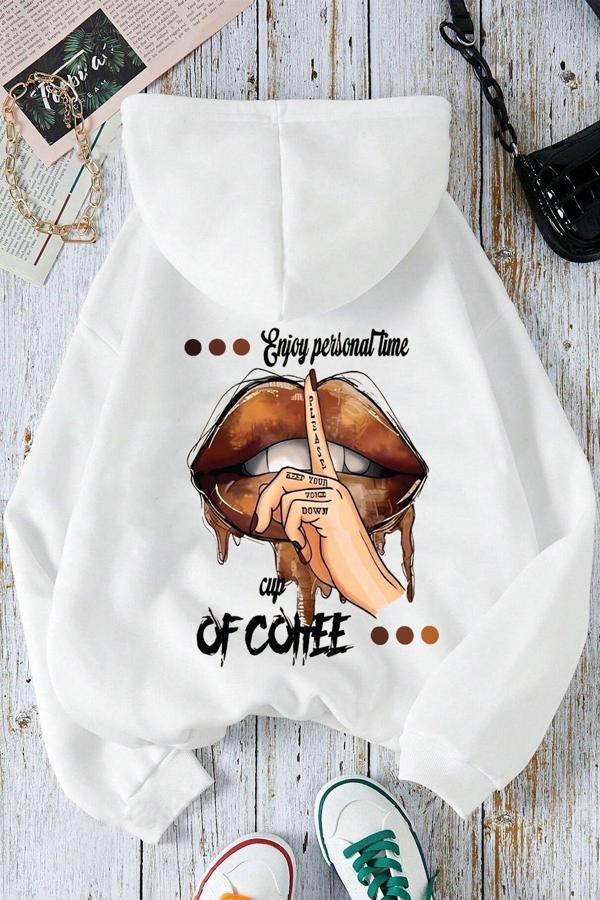 Enjoy Personel Time Baskılı Oversize Sweatshirt - Image 1