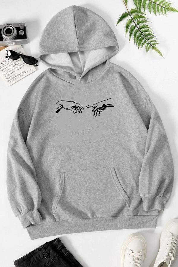Unisex Michelangelo Baskılı Sweatshirt - Image 1