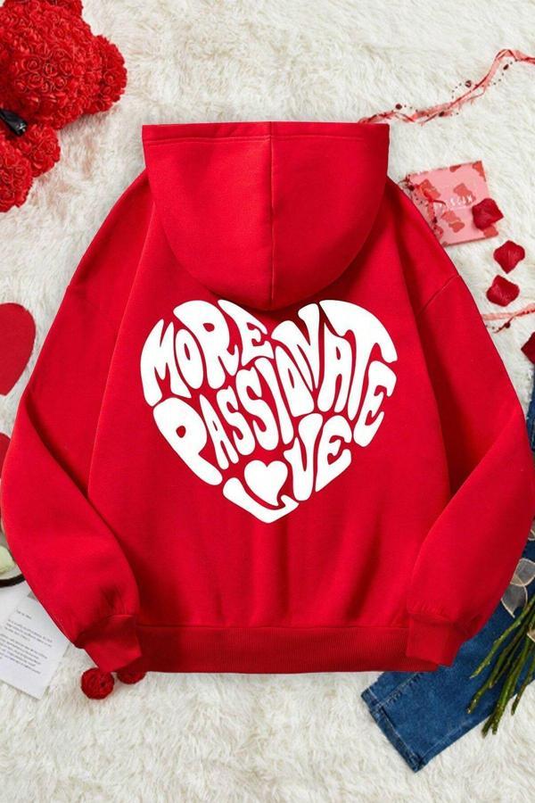 More Love Baskılı  Pamuklu Oversize Sweatshirt - Image 1