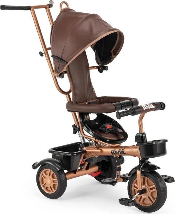 Rival RV501 Gold Hiper Bike Ebeveyn Kontrollü 3 Tekerli Çocuk Bisikleti Kahve - Image 1