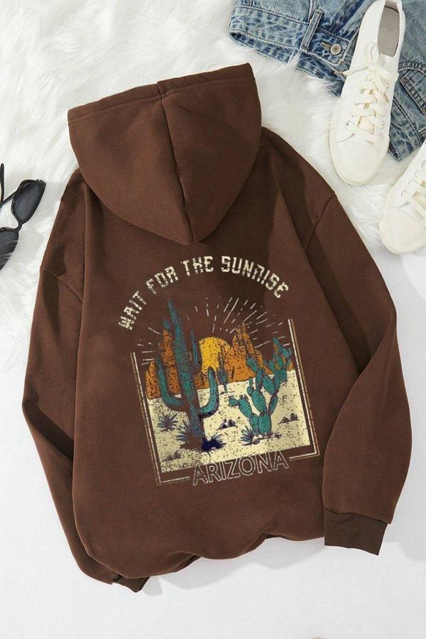Arizona Baskılı Oversize Sweatshirt - Image 1