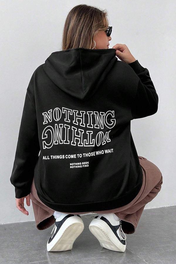 Unisex Nothing Baskılı Sweatshirt - Image 1