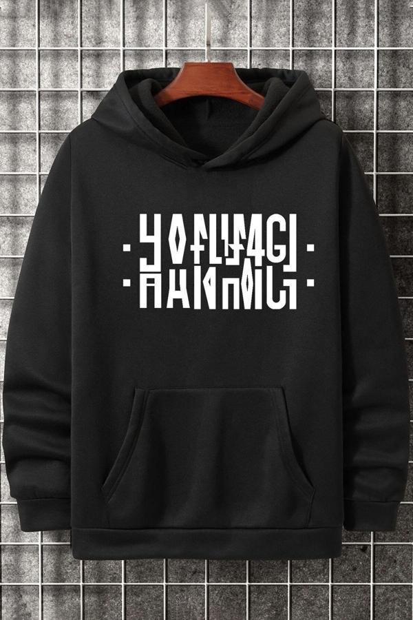 Hanımcı Yazılı Katlamalı Şardonlu Sweatshirt - Image 1
