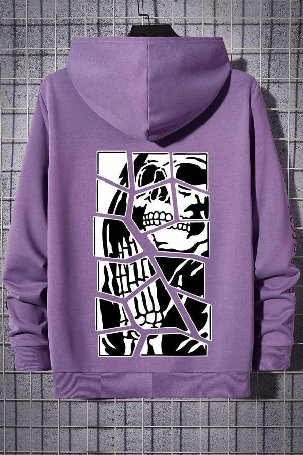 Unisex Skullcracked Baskılı Sweatshirt - Image 1