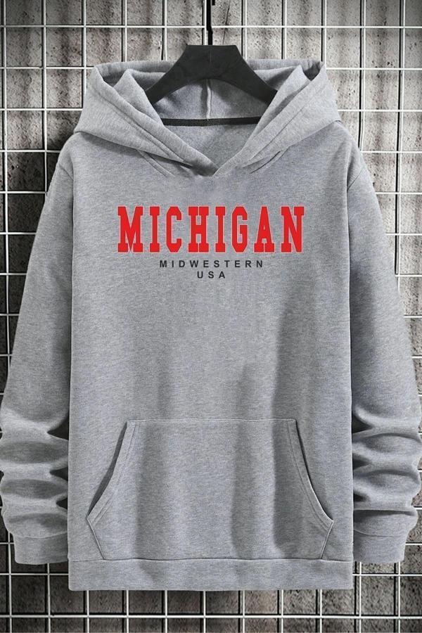 Unisex Michigan Baskılı Sweatshirt - Image 1