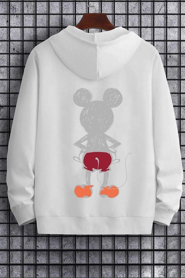 Unisex Mouse Sırt Baskılı Sweatshirt - Image 1