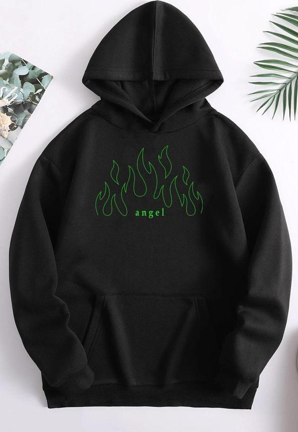 Unisex Green Angel Fire Sweatshirt - Image 1