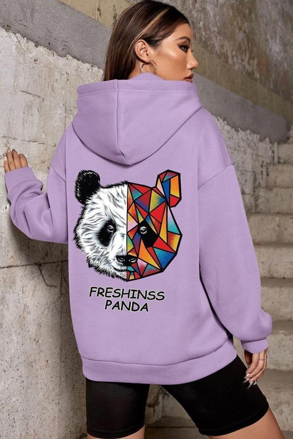 Unisex Panda Sırt Baskılı Sweatshirt - Image 1