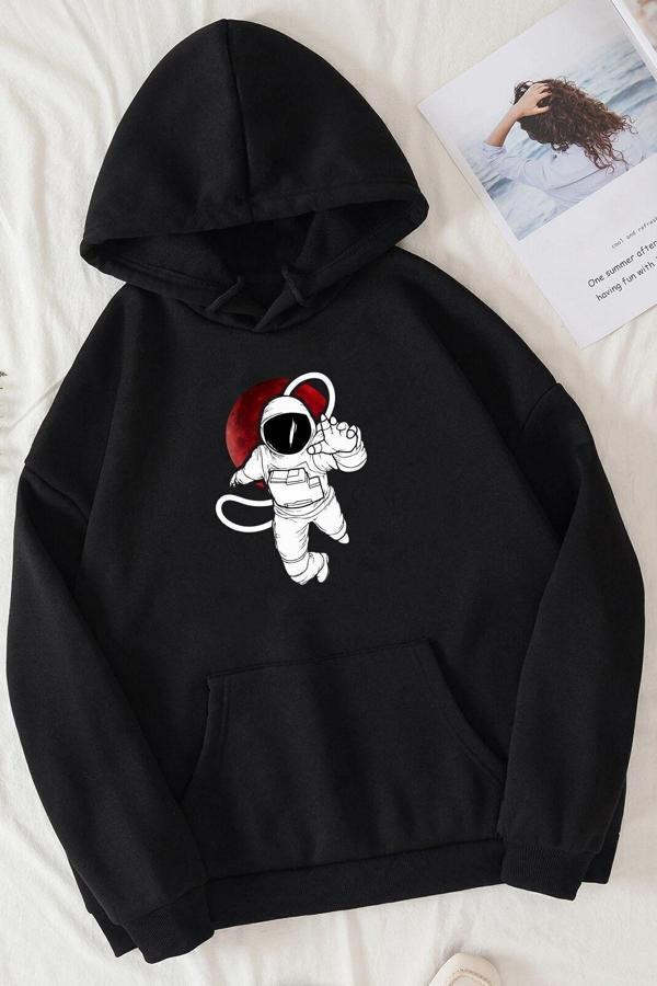 Unisex Astronot Baskılı Sweatshirt - Image 1