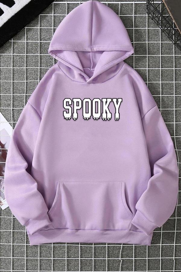 Unisex Spooky Baskılı Sweatshirt - Image 1