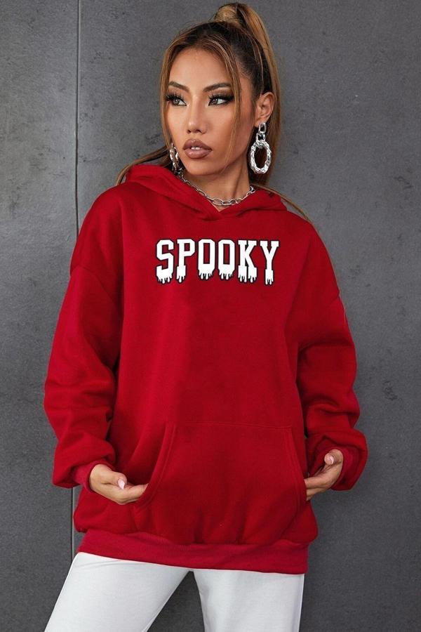 Unisex Spooky Baskılı Sweatshirt - Image 1