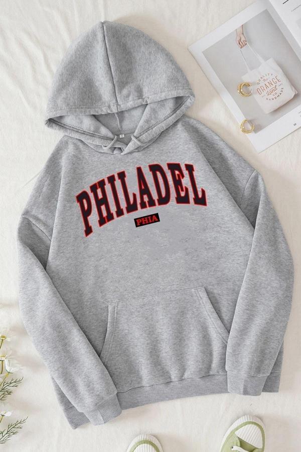 Unisex Philadelphia Baskılı Sweatshirt - Image 1